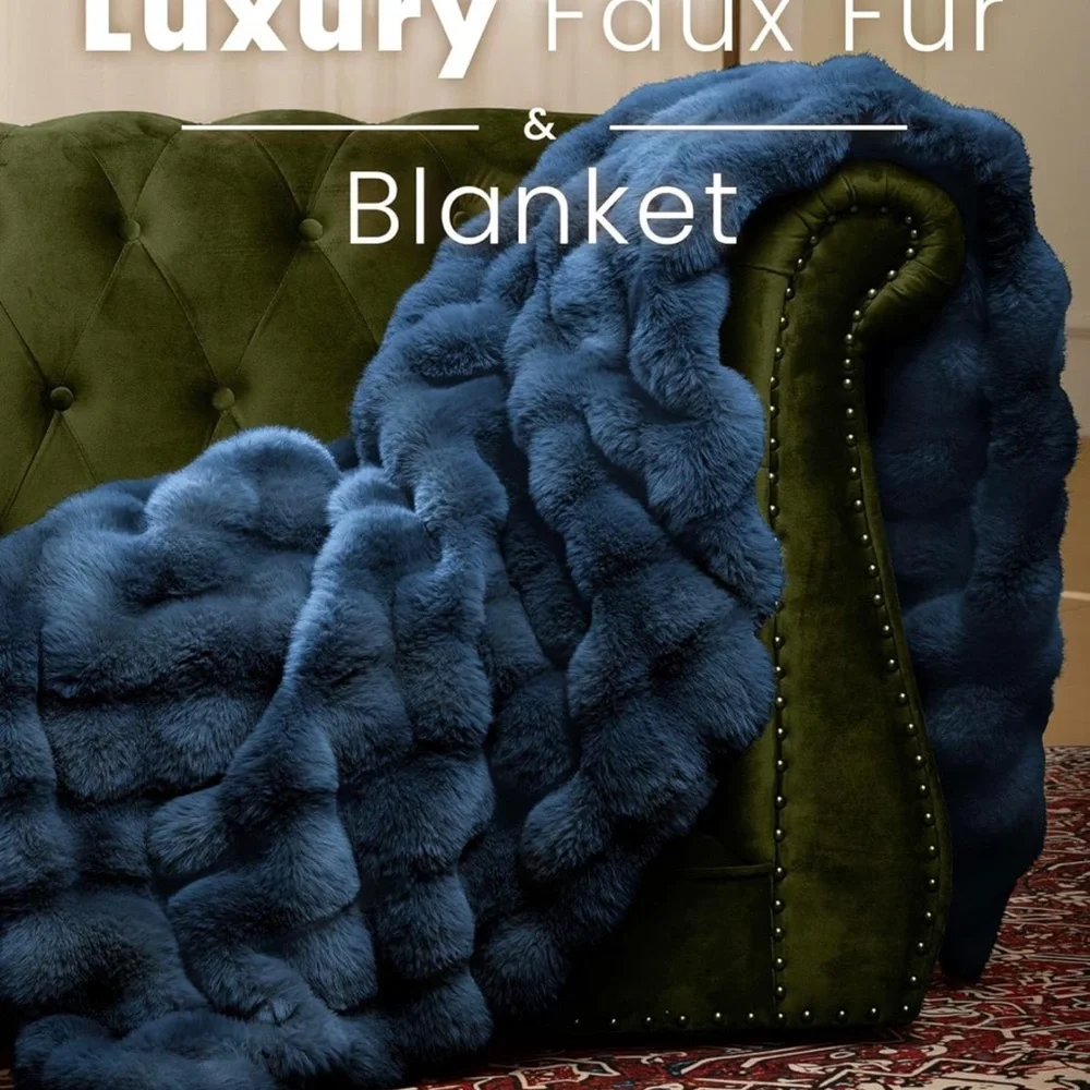 Blunique Ultra Soft Cozy Faux Fur Throw Blanket - Picture 2 of 5